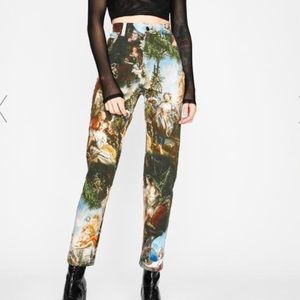 Dolls Kill ‘Da Vinci's Current Mood High Waist Jeans’ in a size small.